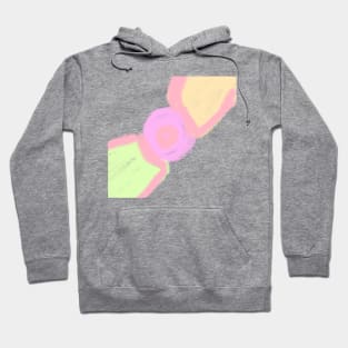 Pink orange green watercolor abstract art Hoodie